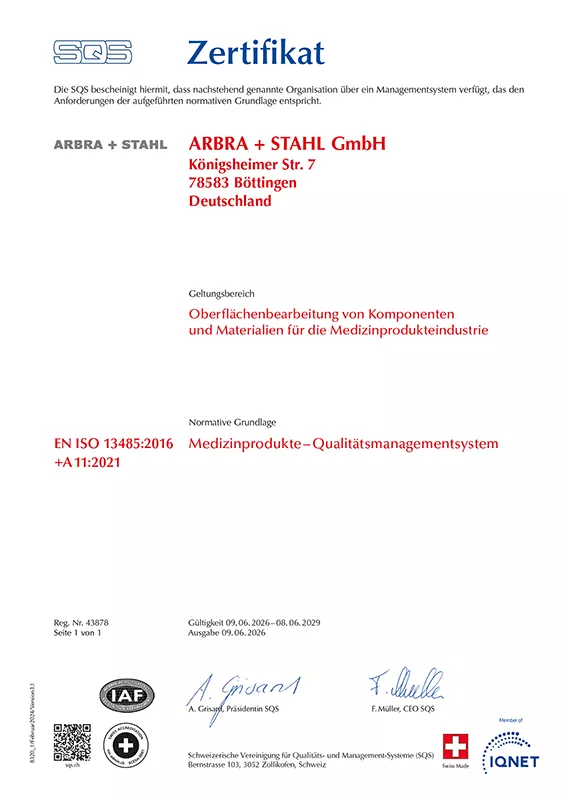 Zertifikat ISO-13485
